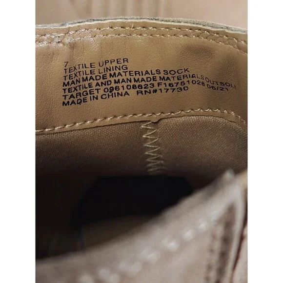 Universal Thread Faux Suede Brown Cowgirl Ankle Boots Womens Sz 7 Elastic Sides - Picture 8 of 8